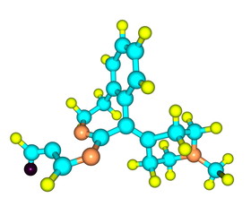 Alcaftadine molecular structure isolated on white
