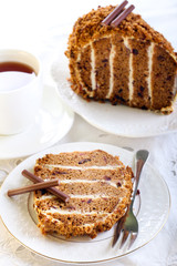 Layered date, chocolate roll