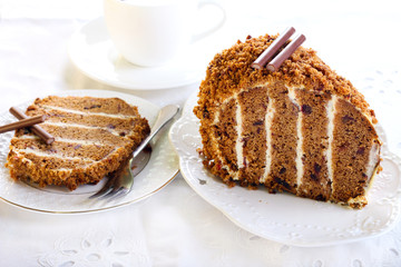 Layered date, chocolate roll