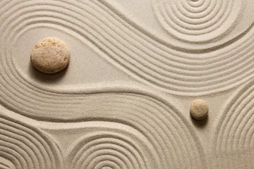 Printed kitchen splashbacks Stones in the sand Zen garden