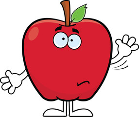 Waving Cartoon Apple