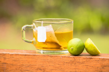 tea served on the terrace, in spring.