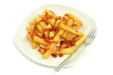 french fries with ketchup