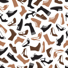 boots and shoes color seamless pattern eps10