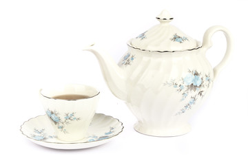 Teapot and a cup