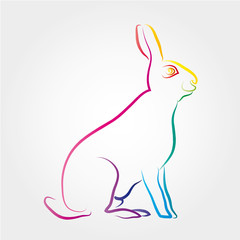 Bunte Linie - Osterhase