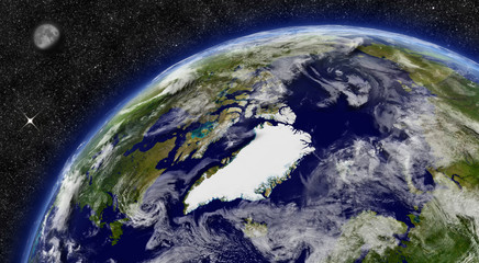 Arctic region on planet Earth