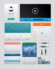 UI elements for web and mobile.Icons and buttons.Modern design.