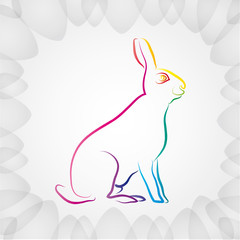 Osterhase - bunte Linie - Hintergrund