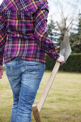 Woman with spade