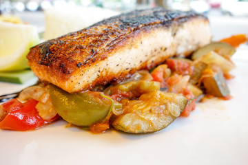 grilled salmon and rice