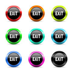 exit icon vector set