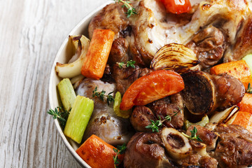 baked meat with vegetables