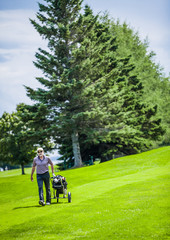 Fototapeta premium Mature Golfer on a Golf Course