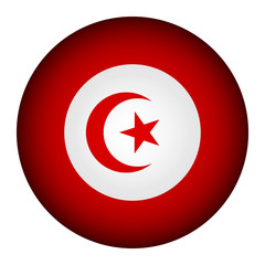 Fototapeta premium Tunisia flag button.