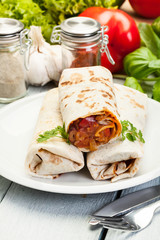 Mexican burritos on a plate