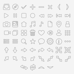 Naklejka na ściany i meble Thin Icons Set. Simple line icons pack for your design