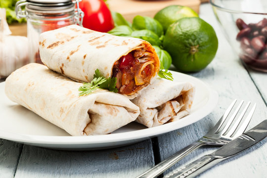 Mexican burritos on a plate