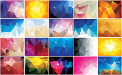 Collection of 20 abstract geometric colorful backgrounds