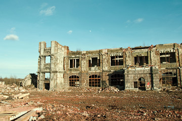destroyed building