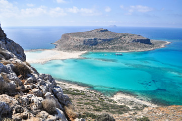 Sea summer landscape coast of the Greek island.