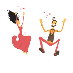 Couple in love, lovers dancing