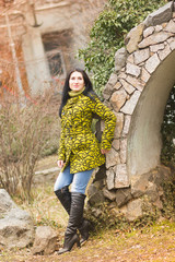 Outdoor portrait of young pretty beautiful woman