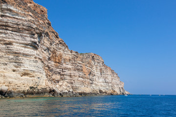 Fototapeta na wymiar rocks in lampedusa island sicily - italy