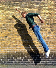 man jump wall
