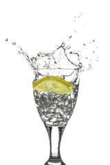 Slice of lemon in Glass