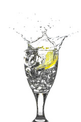 Slice of lemon in Glass