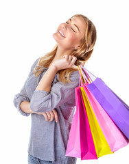 Happy shopper girl