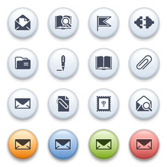 Internet icons on color buttons. Set 2.