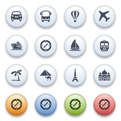 Internet icons on color buttons. Set 3.