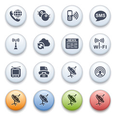 Internet icons on color buttons. Set 5.