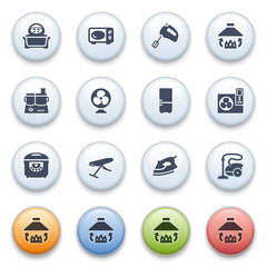 Internet icons on color buttons.