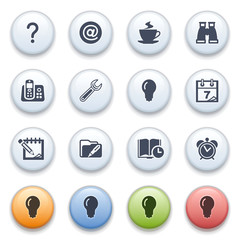 Internet icons on color buttons. Set 10.