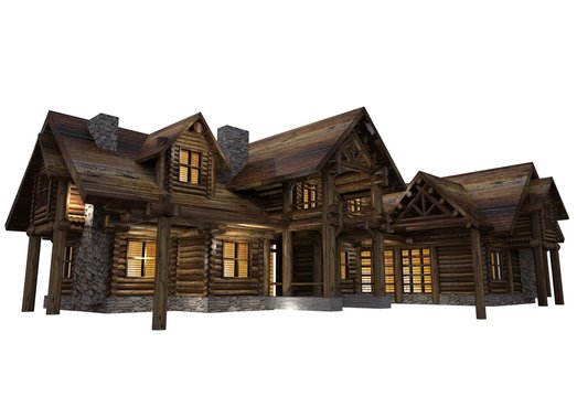 Log House Isolated