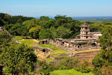 Palenque, Chiapas, Mexico. The Palace Observation Tower - obrazy, fototapety, plakaty