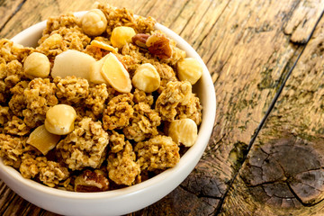 Cereal with almonds and peanuts