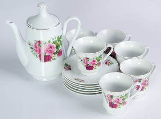 tea sets. tea sets on a background