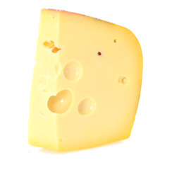Swiss cheese isolated on white background