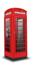 rote, britische Telefonzelle freigestellt