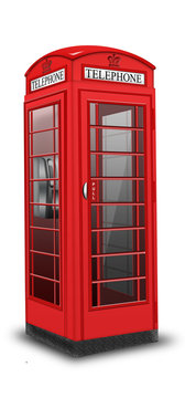 rote, britische Telefonzelle freigestellt