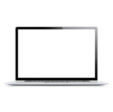 Realistic and very detailed vector laptop isolated on white