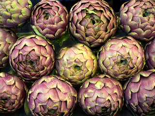 Fototapeta premium Purple Artichokes Closeup