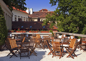 Open air restaurant.