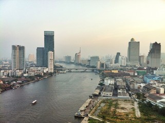 city and river view in Bangkok, Thailand