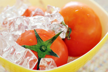 Tomato on ice.