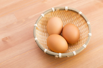 Egg in basket